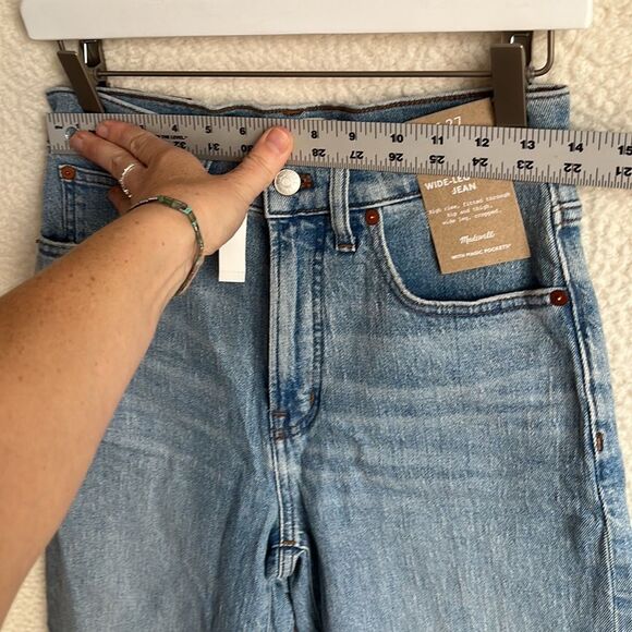 Madewell The Perfect Vintage Wide Leg Crop Jeans Womens Size 27 Blue - Picture 5 of 9